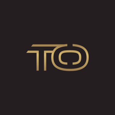 İlk harf logo çizgi benzersiz modern, altın rengi