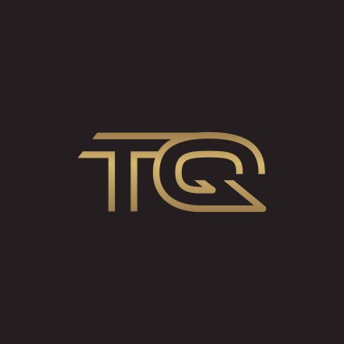 İlk harf logo çizgi benzersiz modern, altın rengi