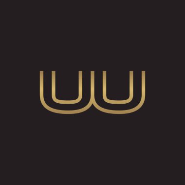 İlk harf logo çizgi benzersiz modern, altın rengi