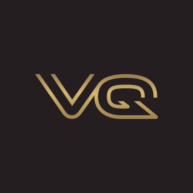 İlk harf logo çizgi benzersiz modern, altın rengi