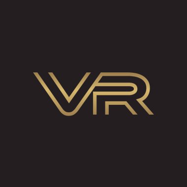 İlk harf logo çizgi benzersiz modern, altın rengi