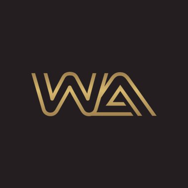 İlk harf logo çizgi benzersiz modern, altın rengi