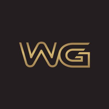 İlk harf logo çizgi benzersiz modern, altın rengi