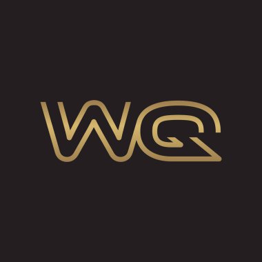 İlk harf logo çizgi benzersiz modern, altın rengi