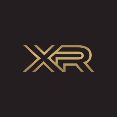 İlk harf logo çizgi benzersiz modern, altın rengi