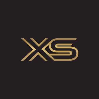 İlk harf logo çizgi benzersiz modern, altın rengi