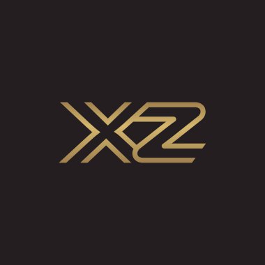 İlk harf logo çizgi benzersiz modern, altın rengi