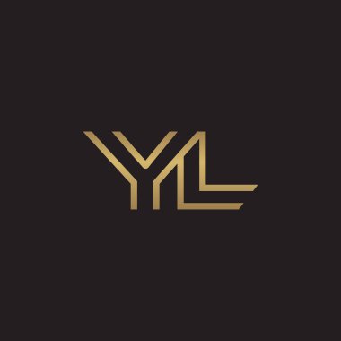 İlk harf logo çizgi benzersiz modern, altın rengi
