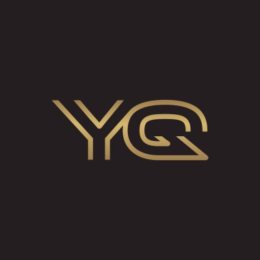 İlk harf logo çizgi benzersiz modern, altın rengi