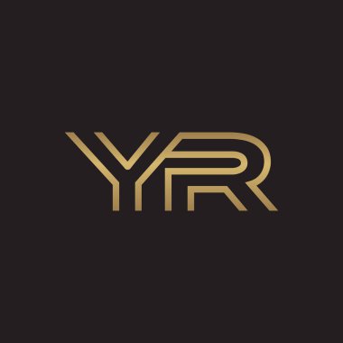 İlk harf logo çizgi benzersiz modern, altın rengi