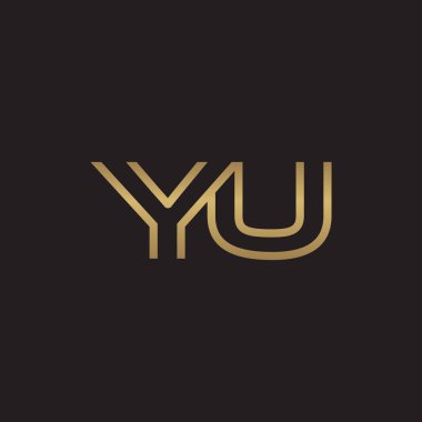 İlk harf logo çizgi benzersiz modern, altın rengi