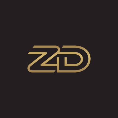 İlk harf logo çizgi benzersiz modern, altın rengi