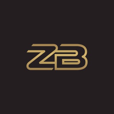 İlk harf logo çizgi benzersiz modern, altın rengi