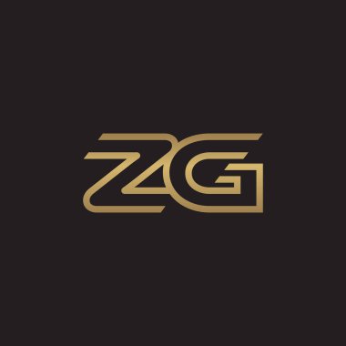 İlk harf logo çizgi benzersiz modern, altın rengi