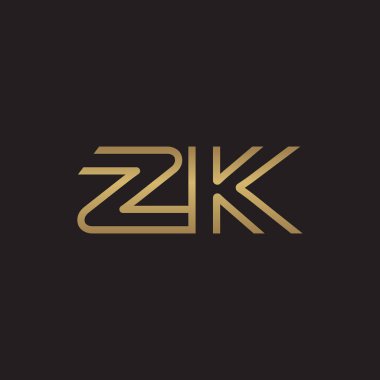 İlk harf logo çizgi benzersiz modern, altın rengi