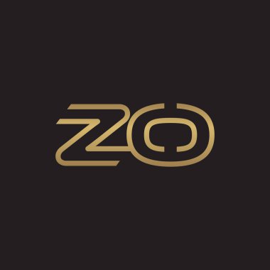 İlk harf logo çizgi benzersiz modern, altın rengi