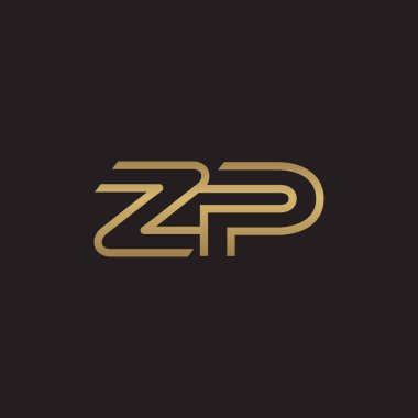 İlk harf logo çizgi benzersiz modern, altın rengi