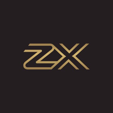 İlk harf logo çizgi benzersiz modern, altın rengi