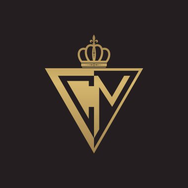 yarım logo üçgen altın ilk iki harfi