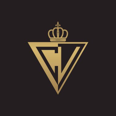 yarım logo üçgen altın ilk iki harfi