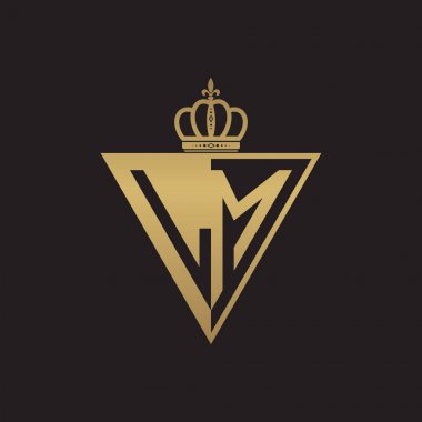 yarım logo üçgen altın ilk iki harfi