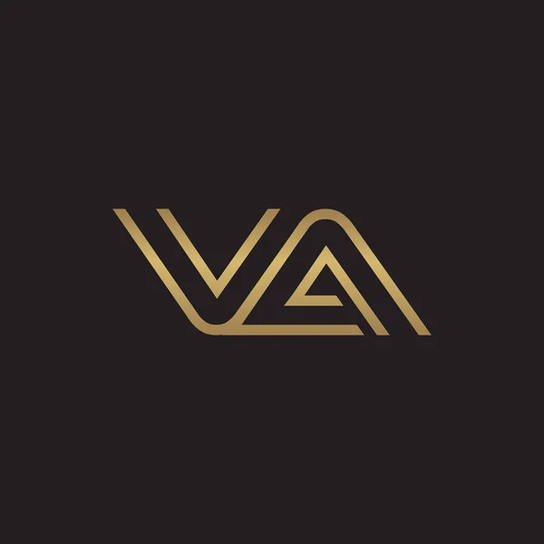 Linha Logotipo Carta Inicial Original Moderno Cor Ouro — Vetor de Stock