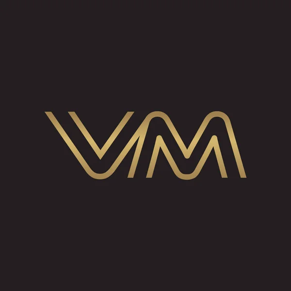 Linha Logotipo Carta Inicial Original Moderno Cor Ouro — Vetor de Stock