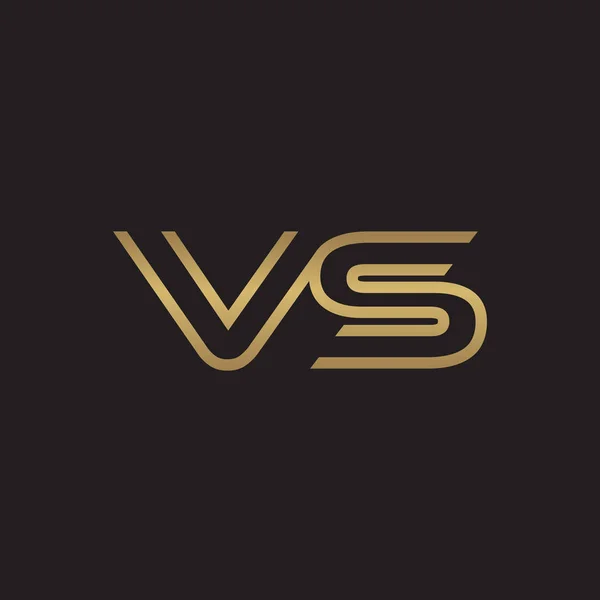 Initial Letter Logo Line Unique Modern Gold Color — Stock Vector