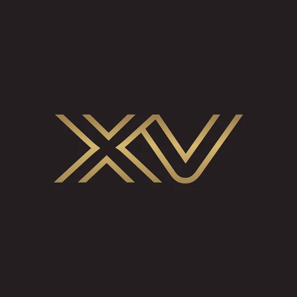 Inicial Línea Letra Logotipo Único Moderno Color Oro — Vector de stock