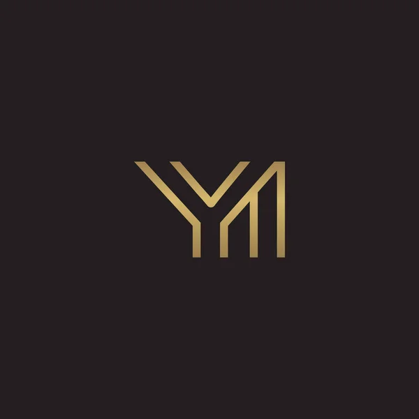Anfangsbuchstabe Logo Linie Einzigartig Modern Goldene Farbe — Stockvektor