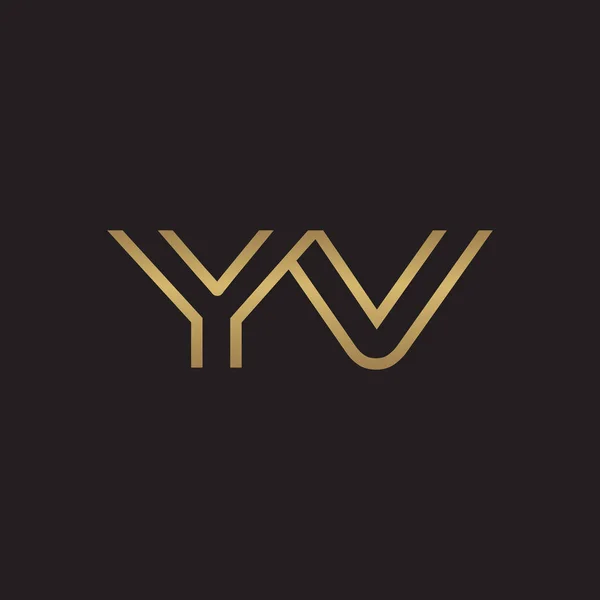 Linha Logotipo Carta Inicial Original Moderno Cor Ouro —  Vetores de Stock