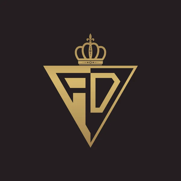 Начальные Две Буквы Половина Треугольника Логотипа Золото — стоковый вектор