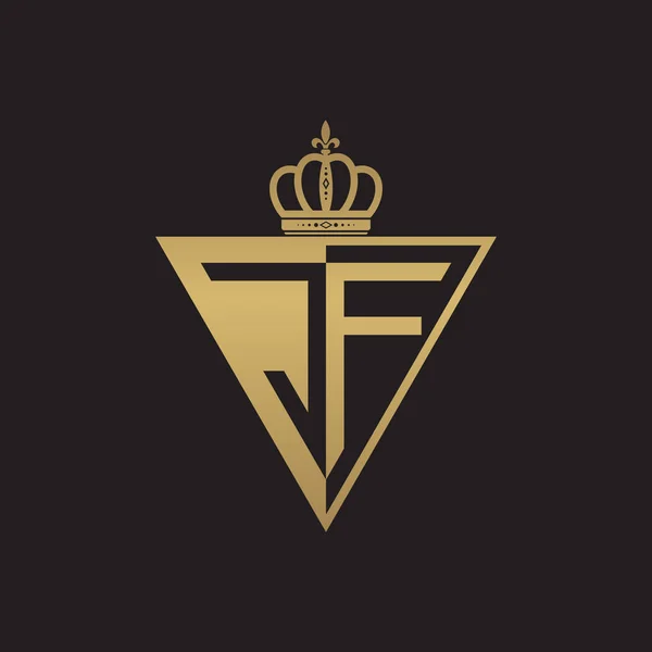 Начальные Две Буквы Половина Треугольника Логотипа Золото — стоковый вектор