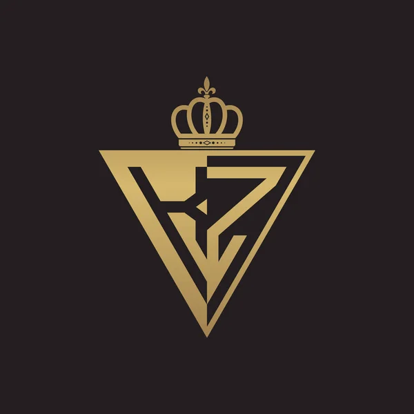 Dwóch Pierwszych List Pół Logo Złoty Trójkąt — Wektor stockowy