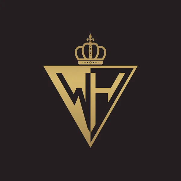 Své První Dvě Písmeno Poloviční Logo Trojúhelníku Zlato — Stockový vektor