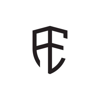 Başlangıç harfi çizgi kalkan şekli logosu