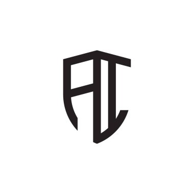 Başlangıç harfi çizgi kalkan şekli logosu