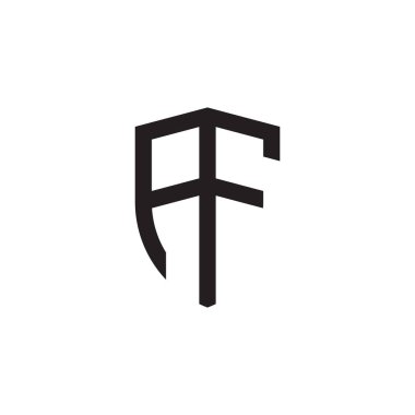 Başlangıç harfi çizgi kalkan şekli logosu