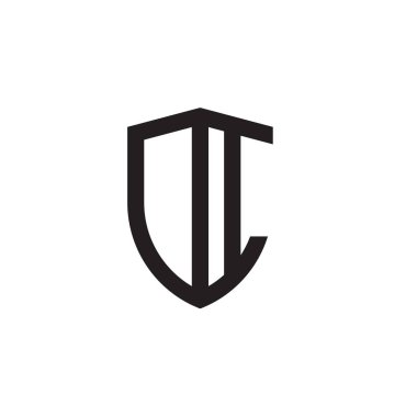 Başlangıç harfi çizgi kalkan şekli logosu