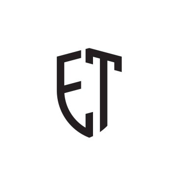 Başlangıç harfi çizgi kalkan şekli logosu