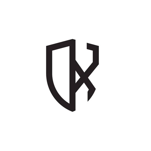 Başlangıç Harfi Çizgi Kalkan Şekli Logosu — Stok Vektör