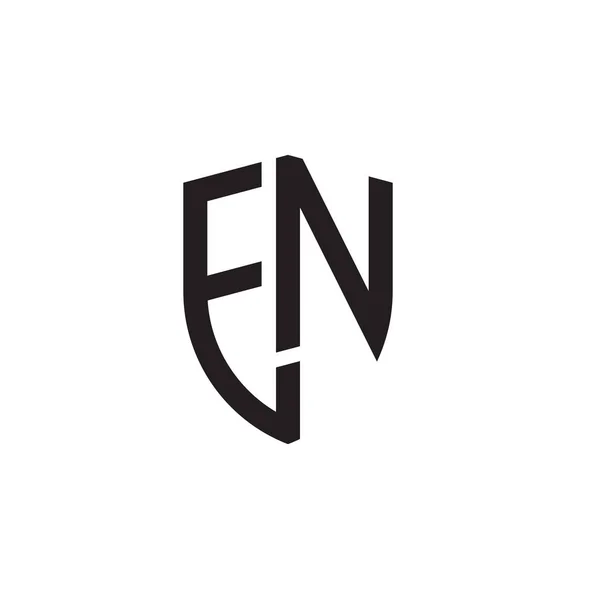 Letras Iniciais Linha Escudo Forma Logotipo — Vetor de Stock
