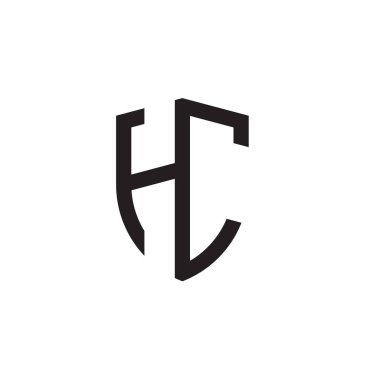 Başlangıç harfi çizgi kalkan şekli logosu