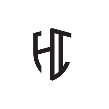 Başlangıç harfi çizgi kalkan şekli logosu