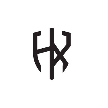 Başlangıç harfi çizgi kalkan şekli logosu