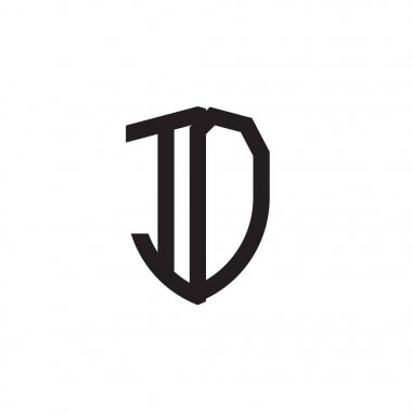 Başlangıç harfi çizgi kalkan şekli logosu