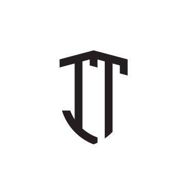 Başlangıç harfi çizgi kalkan şekli logosu