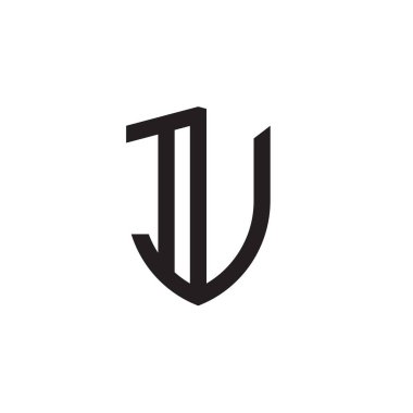 Başlangıç harfi çizgi kalkan şekli logosu