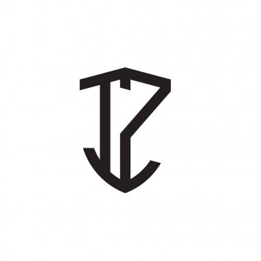 Başlangıç harfi çizgi kalkan şekli logosu