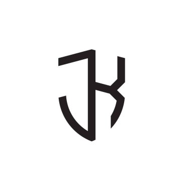 Başlangıç harfi çizgi kalkan şekli logosu